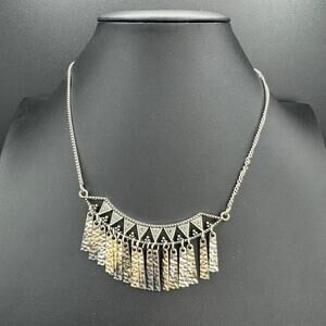 New Paparazzi Terrifically Triassic Silvertone Tribal Fashion Statement Necklace